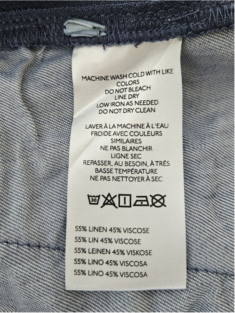 Anthropologie Pilcro Beach Cargo Wide Leg Linen Blend Pants Size M Blue - Picture 8 of 14
